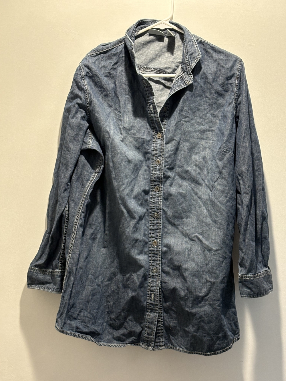 Chico's Women's Denim Button-Down Shirt - Blue